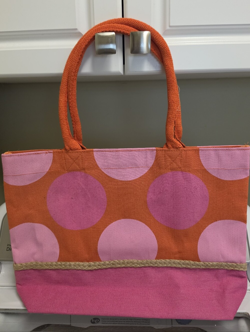 Mud Pie Canvas Polka Dot Tote Bag